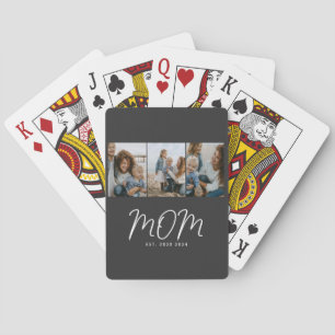Jeu De Cartes Maman a établi un script gras moderne noir 3 Photo