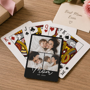 Jeu De Cartes Maman a établi un script gras moderne noir 3 Photo