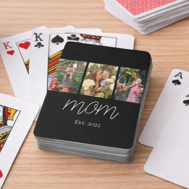 Jeu De Cartes Maman a établi un script gras moderne noir 3 Photo (Créateur téléchargé)