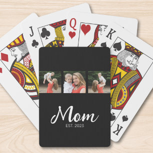 Jeu De Cartes Maman a établi un script gras moderne noir 3 Photo