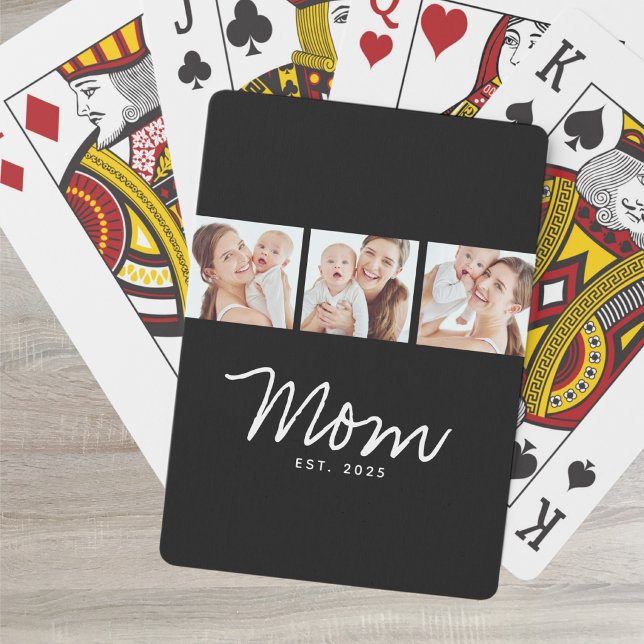 Jeu De Cartes Maman a établi un script moderne gras noir 3 Photo (Créateur téléchargé)