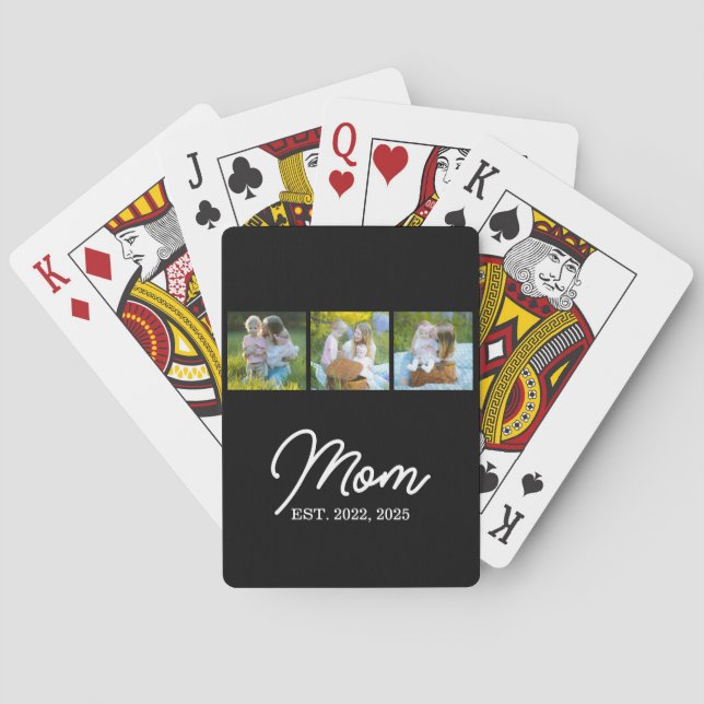 Jeu De Cartes Maman a établi un script moderne noir 3 Photo (dos)