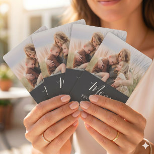 Jeu De Cartes Maman a établi un script moderne photo noir