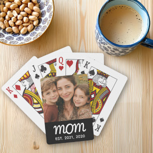 Jeu De Cartes Maman a établi une photo noire de script