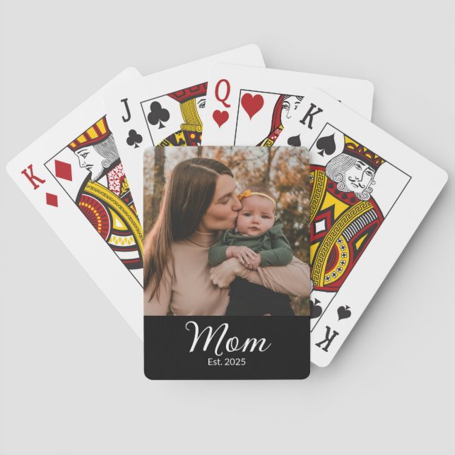 Jeu De Cartes Maman a établi une photo noire de script (dos)