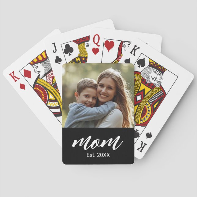 Jeu De Cartes Maman a établi une photo noire de script (dos)