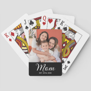 Jeu De Cartes Maman a établi une photo noire sur fond noir