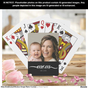 Jeu De Cartes Maman a établi une photo personnalisée avec un scr