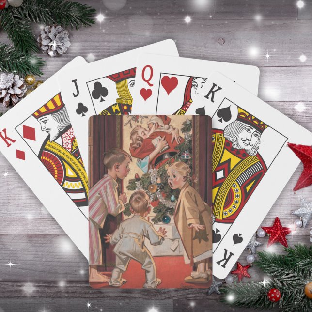 Jeu De Cartes Maman Bisses Père Noël Vintage (Mommy Kisses Santa Claus Vintage Poker Cards)