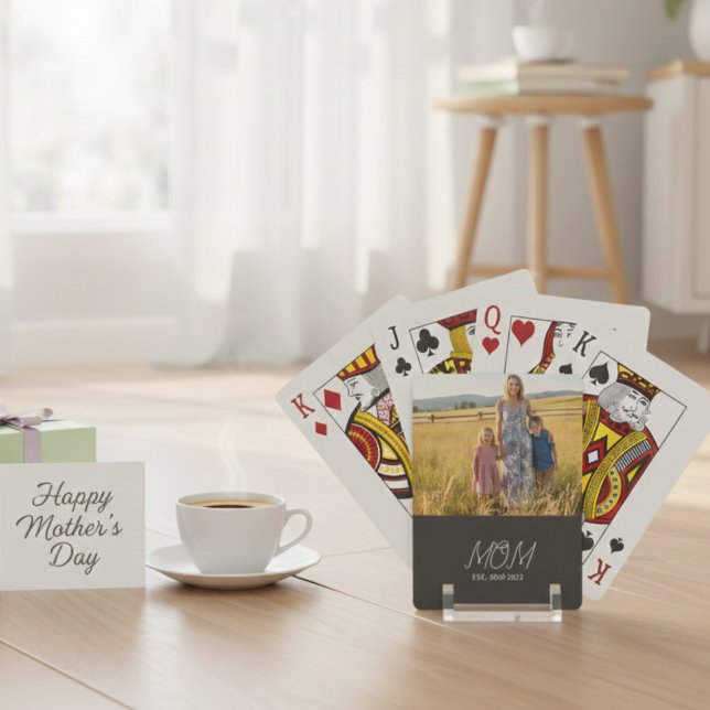 Jeu De Cartes Maman Carte de Poker Photo Noir Script Établi (Créateur téléchargé)