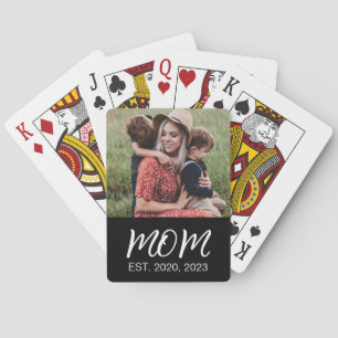 Jeu De Cartes Maman Etabli Script Photo Noire