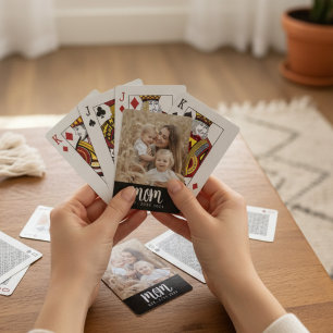 Jeu De Cartes Maman Etabli Script Photo Noire