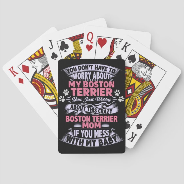 Jeu De Cartes Maman folle "Boston Terrier" (dos)