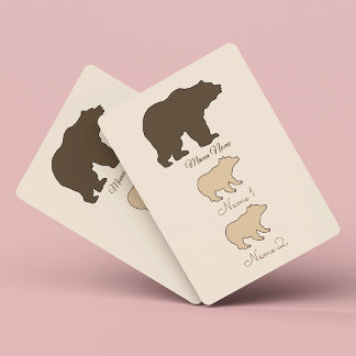 Jeu De Cartes Maman Ourse Personnalisée Avec 2 Noms D'Enfants Ca
