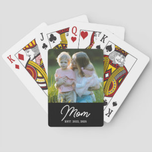 Jeu De Cartes Maman Photo Noir Script Établi