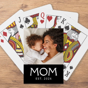 Jeu De Cartes Maman Typographie établie Photo Noir