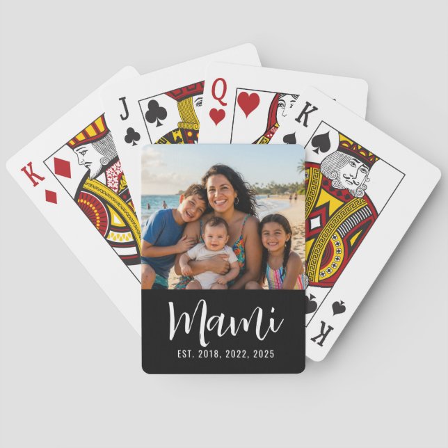 Jeu De Cartes Mami Écriture Établie Photo Noir  (dos)