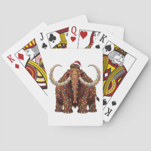 Jeu De Cartes Mammouth laineux enveloppé de lumières de Noël