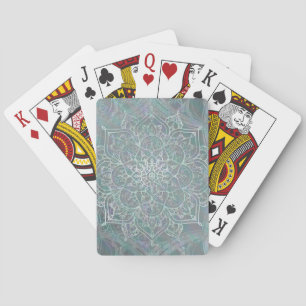 Jeu De Cartes Mandala iridescent Boho de miroitement chic