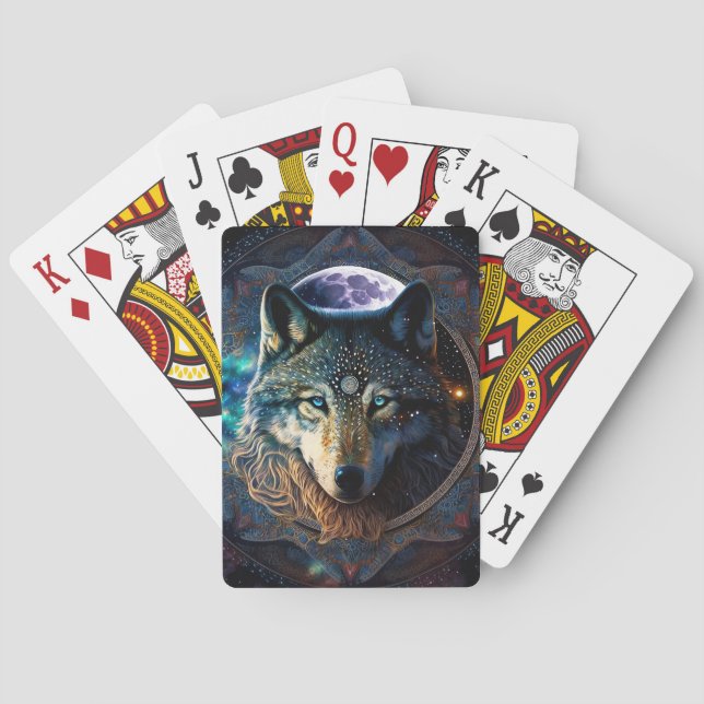 Jeu De Cartes Mandala, la lune mystique du loup (dos)
