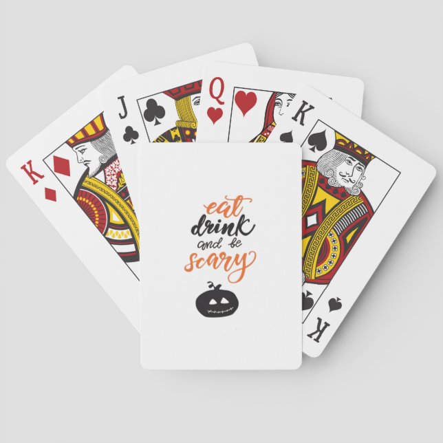 Jeu De Cartes Manger, boire et être drôle et effrayant Halloween (dos)