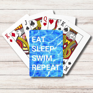 Jeu De Cartes Manger Sommeil nage Répéter piscine aquatique aqua