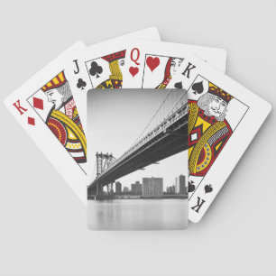 Jeu De Cartes Manhattan Bridge et skyline, New York, États-Unis.