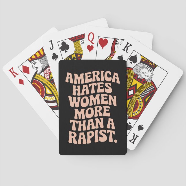 Jeu De Cartes Manifestation anti-Trump anti-MAGA militante fémin (dos)