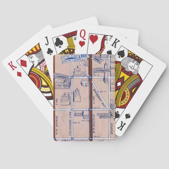 JEU DE CARTES MAP DE SUBWAY NEW YORK 1940 (dos)