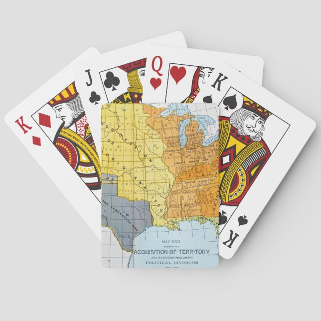 Jeu De Cartes MAP des États-Unis, 1776-1884 (dos)