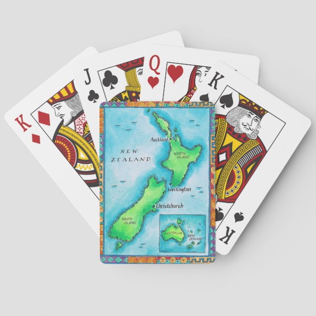 Jeu De Cartes Map of New Zealand (dos)