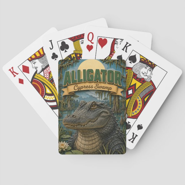 Jeu De Cartes Marais de cyprès alligator POPCUT (dos)