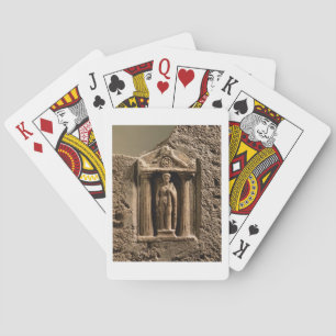 Jeu De Cartes Marble and sandstone votive stele with female figu