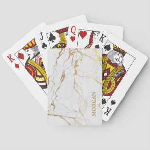 Jeu De Cartes Marbre blanc Gold Grain