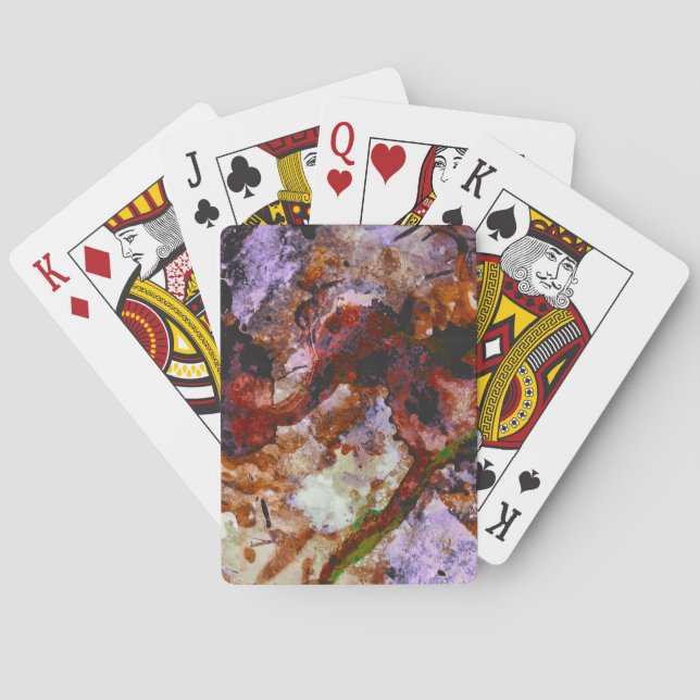 Jeu De Cartes Marbre de cristal de quartz de feu Abstrait (dos)