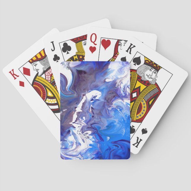 Jeu De Cartes Marbre de foudre bleu artistique (dos)