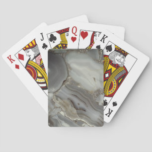 Jeu De Cartes Marbre Gris avec Veine d'Or