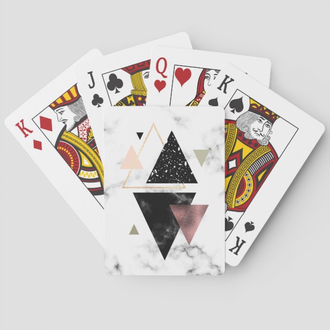 Jeu De Cartes Marbre métallique Conception géométrique (dos)