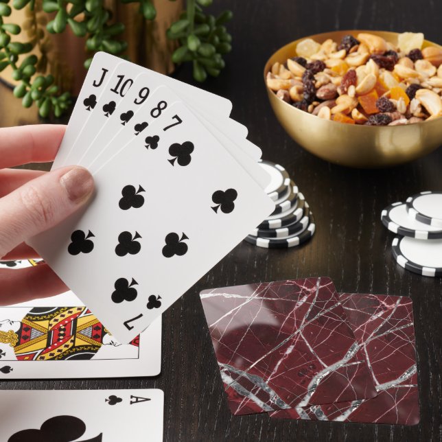 Jeu De Cartes Marbre rouge brillant de luxe (In Situ)