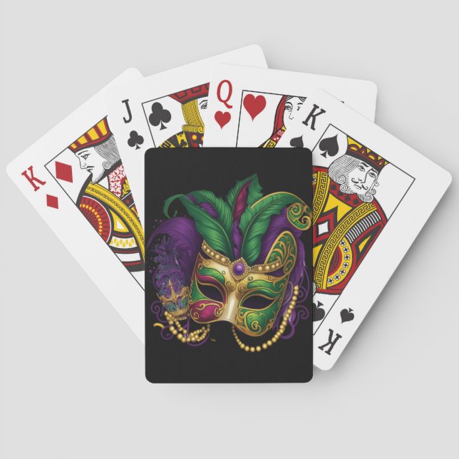 JEU DE CARTES MARDI GRAS AUX COULEURS CLAIRES (dos)