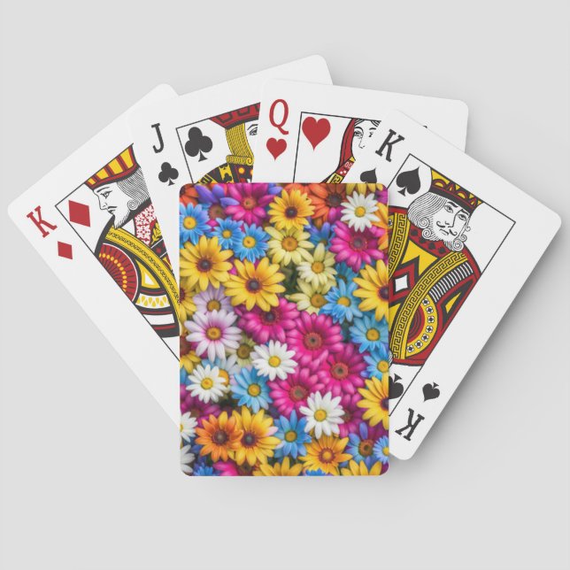 Jeu De Cartes Marguerites colorées #55 - (dos)