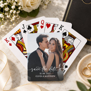 Jeu De Cartes Mariage à la date enregistrée avec superposition d