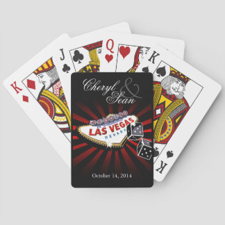 Jeu De Cartes Mariage à Las Vegas rouge & noir signe Las Vegas