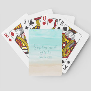 Jeu De Cartes Mariage Abstrait moderne sur la plage