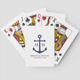 Jeu De Cartes Mariage Ancre bleu marine