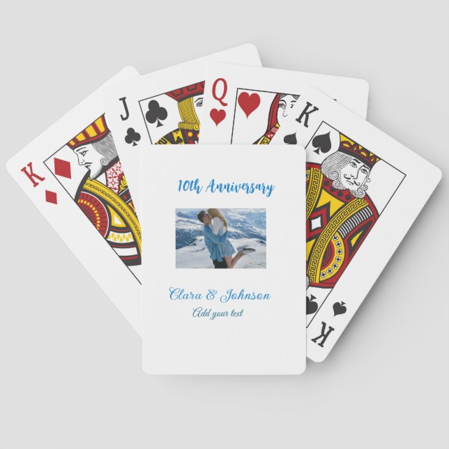 Jeu De Cartes Mariage Anniversaire ajouter nom année image texte (dos)