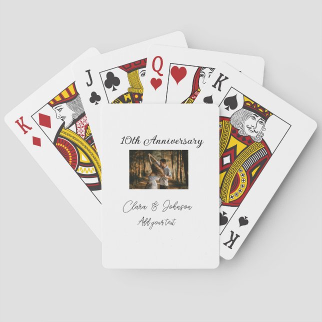 Jeu De Cartes Mariage Anniversaire ajouter nom année image texte (dos)