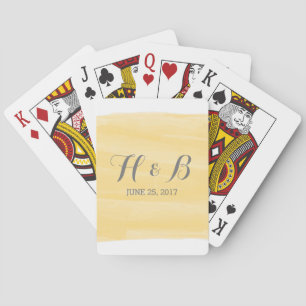 Jeu De Cartes Mariage Aquarelle Jaune Jouer des cartes