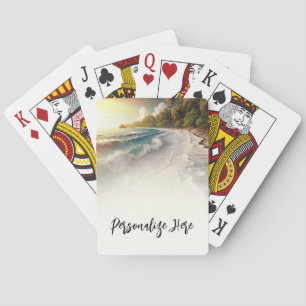 Jeu De Cartes Mariage au coucher du soleil sur la plage paradisi