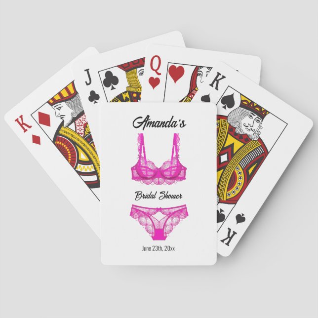 Jeu De Cartes Mariage avec lingerie rose (dos)
